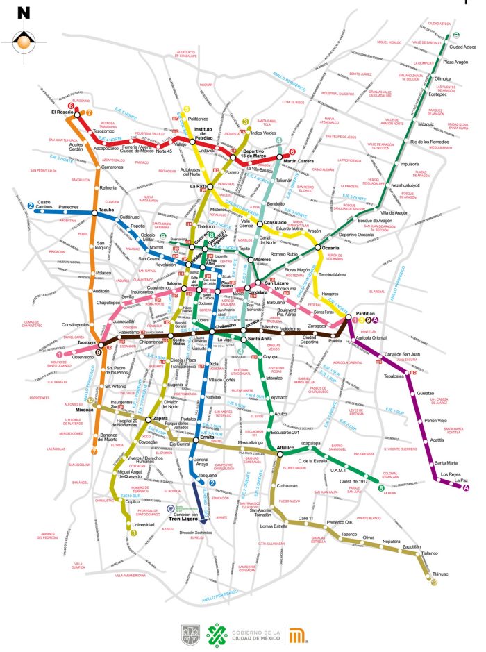 Plan du métro de Mexico City