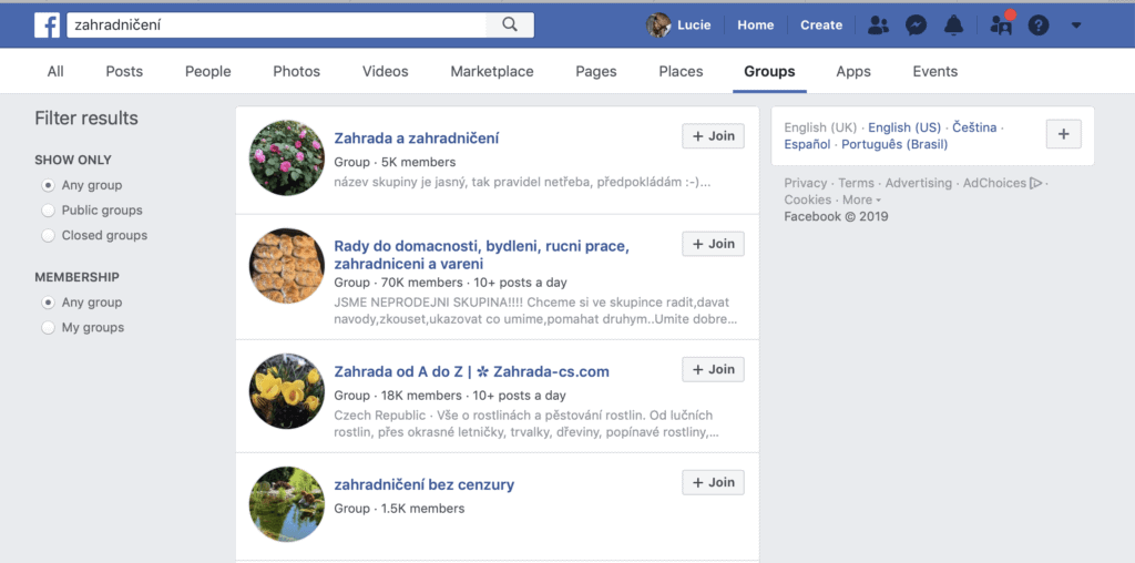 Jak na dobrou spolupráci s influencery - youtubeři, instagrameři a blogeři 2 FB skupiny o zahradničení, nakonec jich je docela dost 🙂