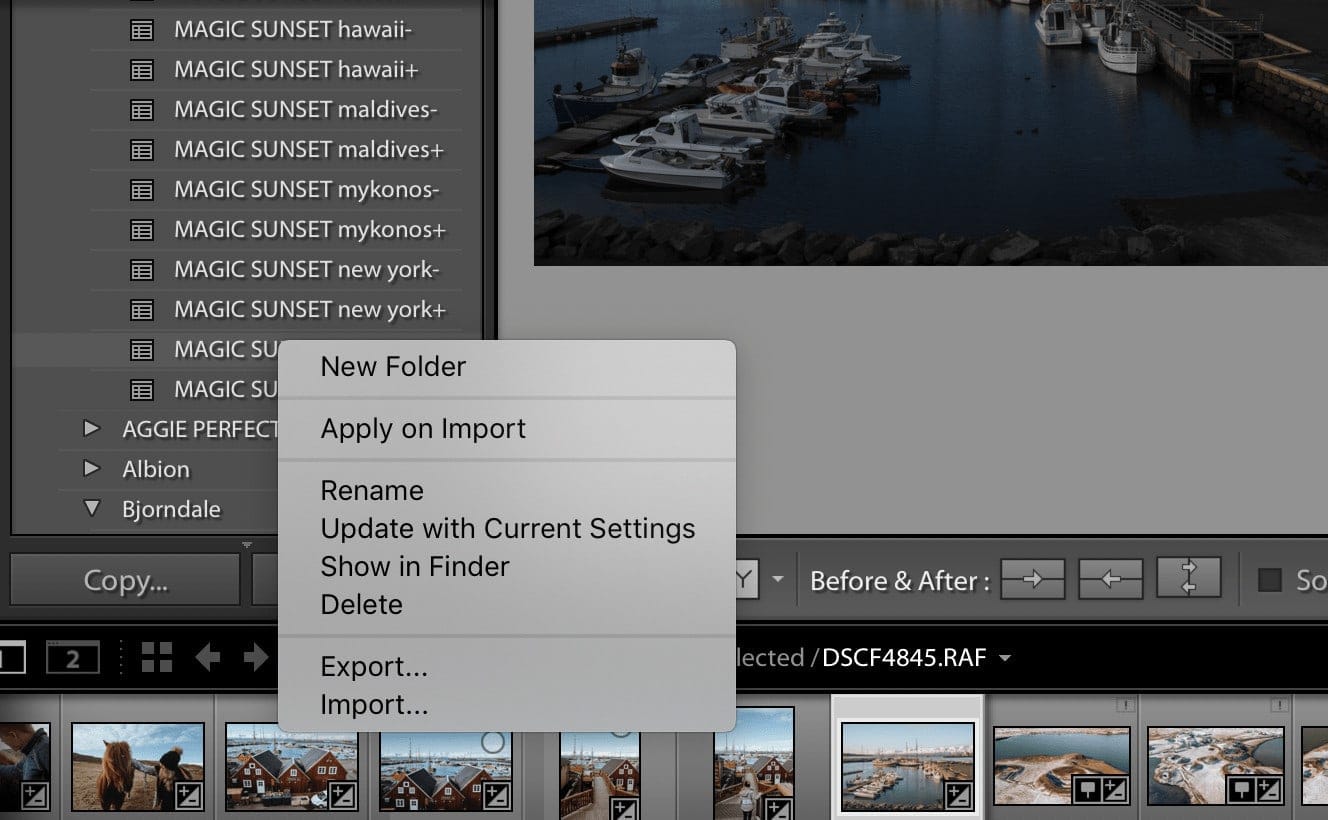 Jak upravovat fotky v Lightroomu a používat presety 14 presety v Lightroomu