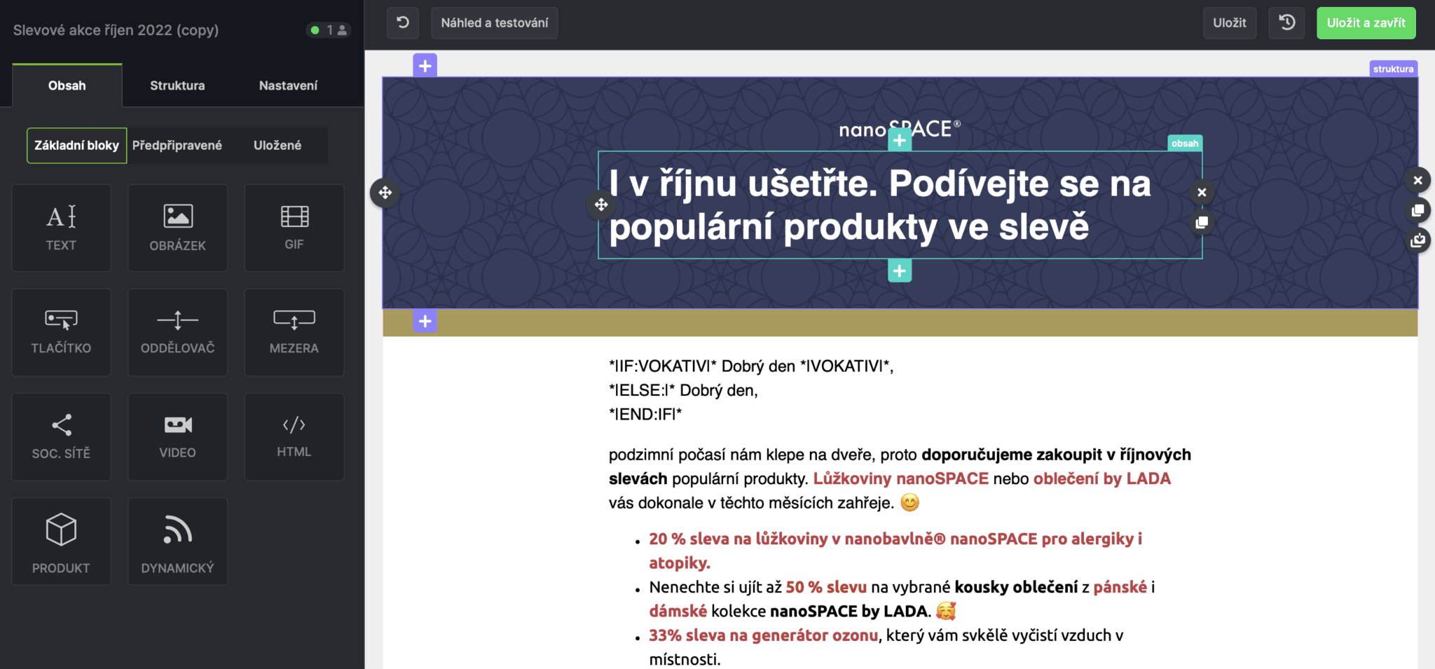 ecomail drag drop editor