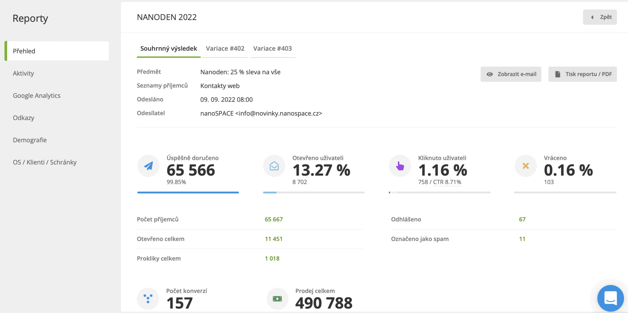 ecomail kampan nanoden