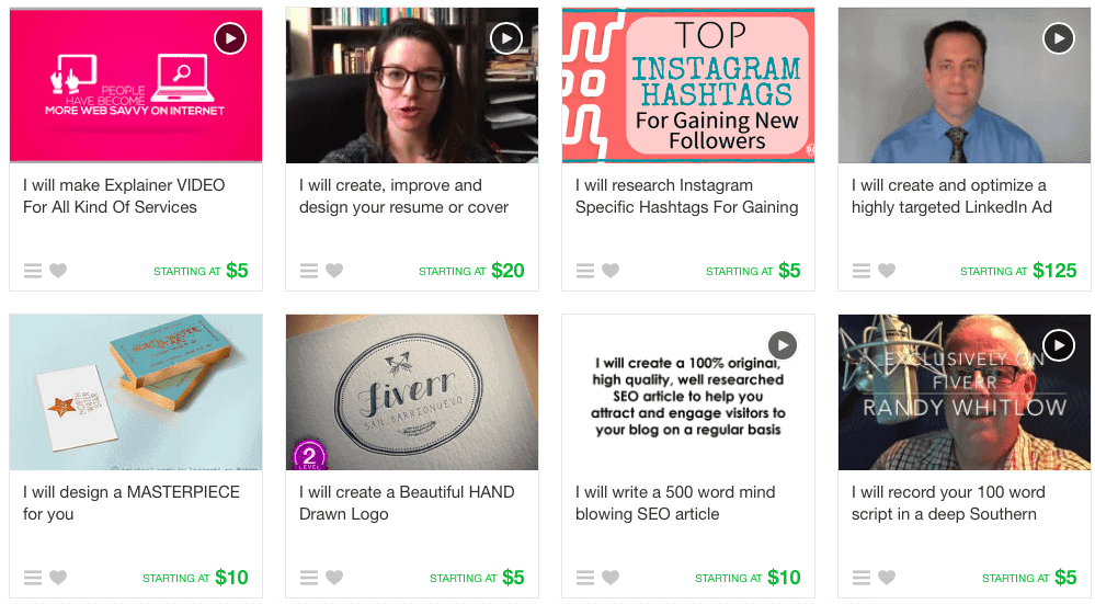 výběr dodavatele na Fiverr