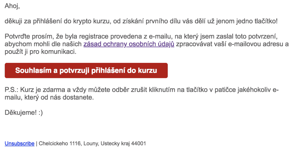 Kompletní návod na GDPR pro blogery v 8 krocích 3 Double opt-in: dvojitý souhlas s přihlášením