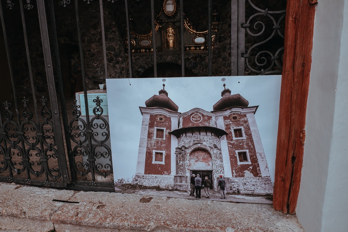 Il Calvario di Štiavnica prima della ricostruzione