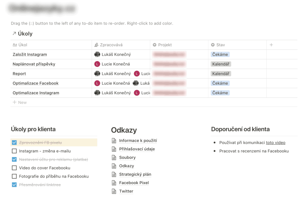 Notion: Jak jsem si konečně zorganizoval život 11 Správa klientského projektu v aplikaci Notion