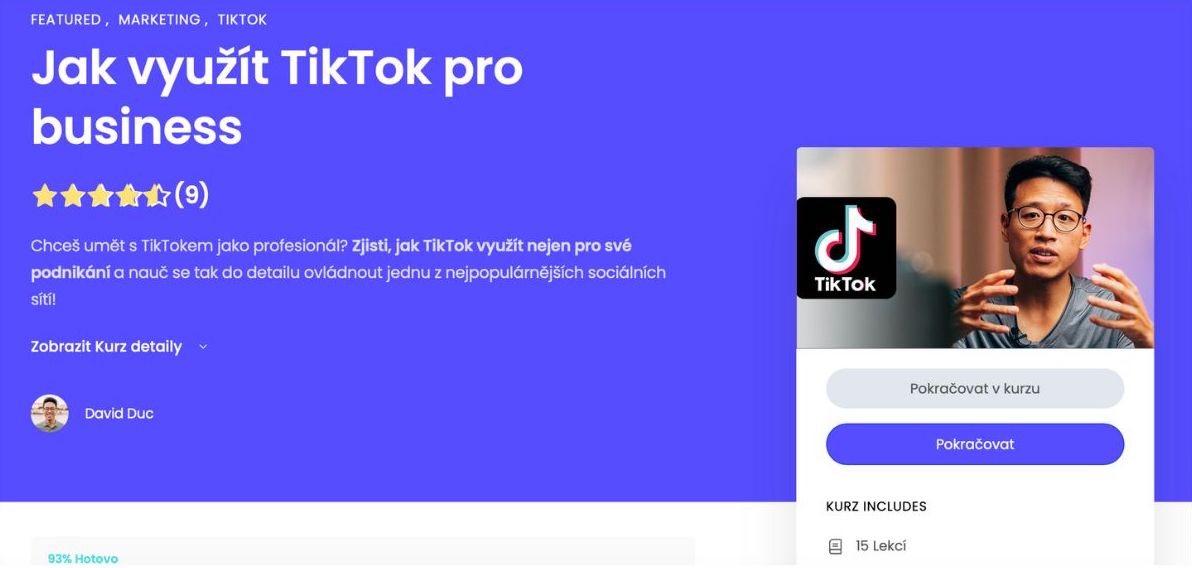 Kurzeo recenze: Které online kurzy si koupit? 4 Jak využít TikTok pro business - online kurz TikToku
