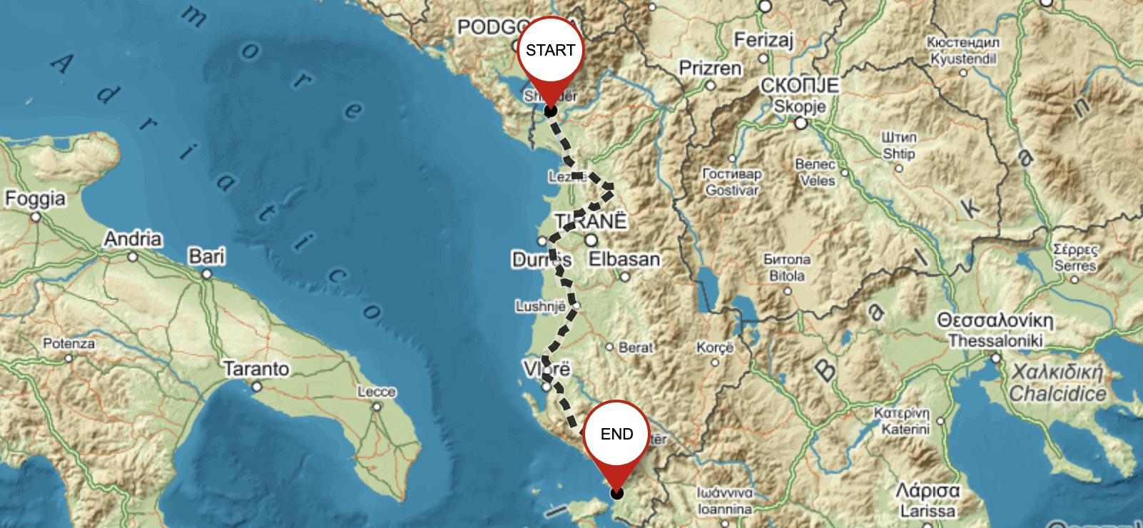 Albania na rowerze: Bezpieczeństwo, stan dróg i jak się tam jeździ 1 Trasa Szkoder-Saranda na rowerze