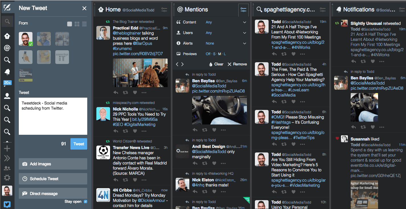 tweetdeck planovani na twitter