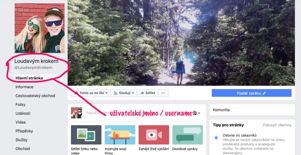 5 kroků, jak založit a nastavit úspěšnou stránku na Facebooku 6 username 1024x530 1