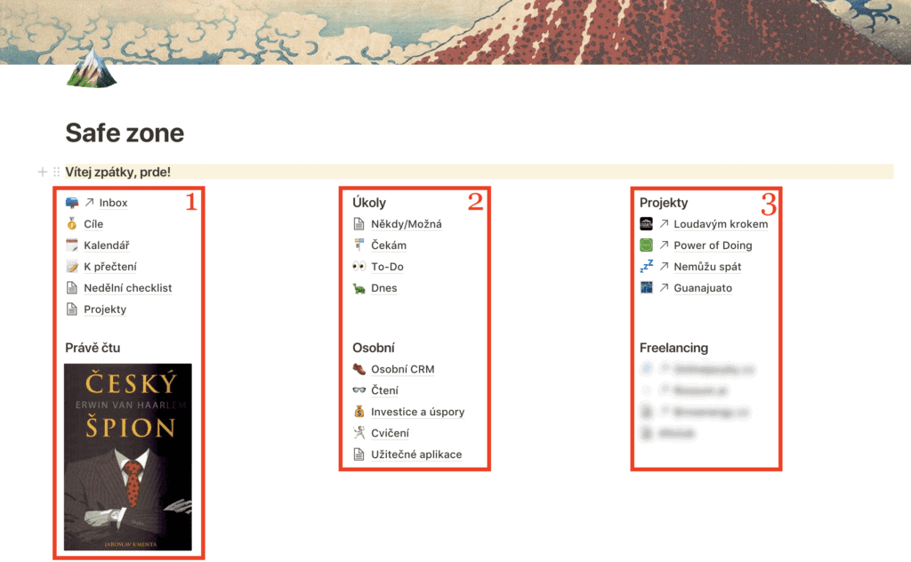 Notion: Jak jsem si konečně zorganizoval život 3 Kategorie úvodní obrazovky aplikace Notion