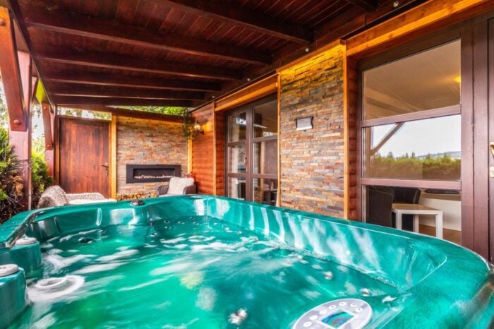 hotel with a jacuzzi in the room