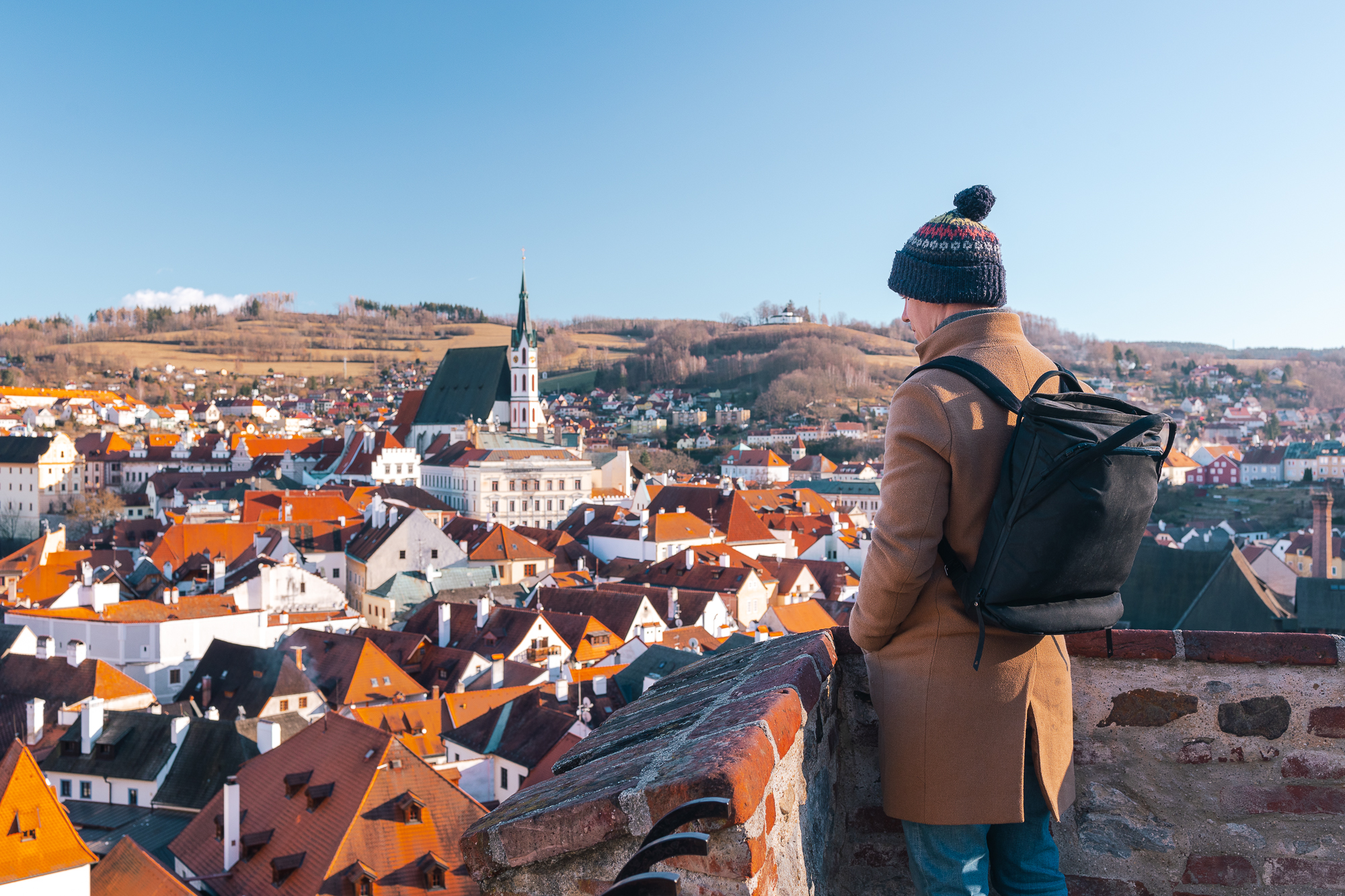 Výhled na Český Krumlov ze zámku