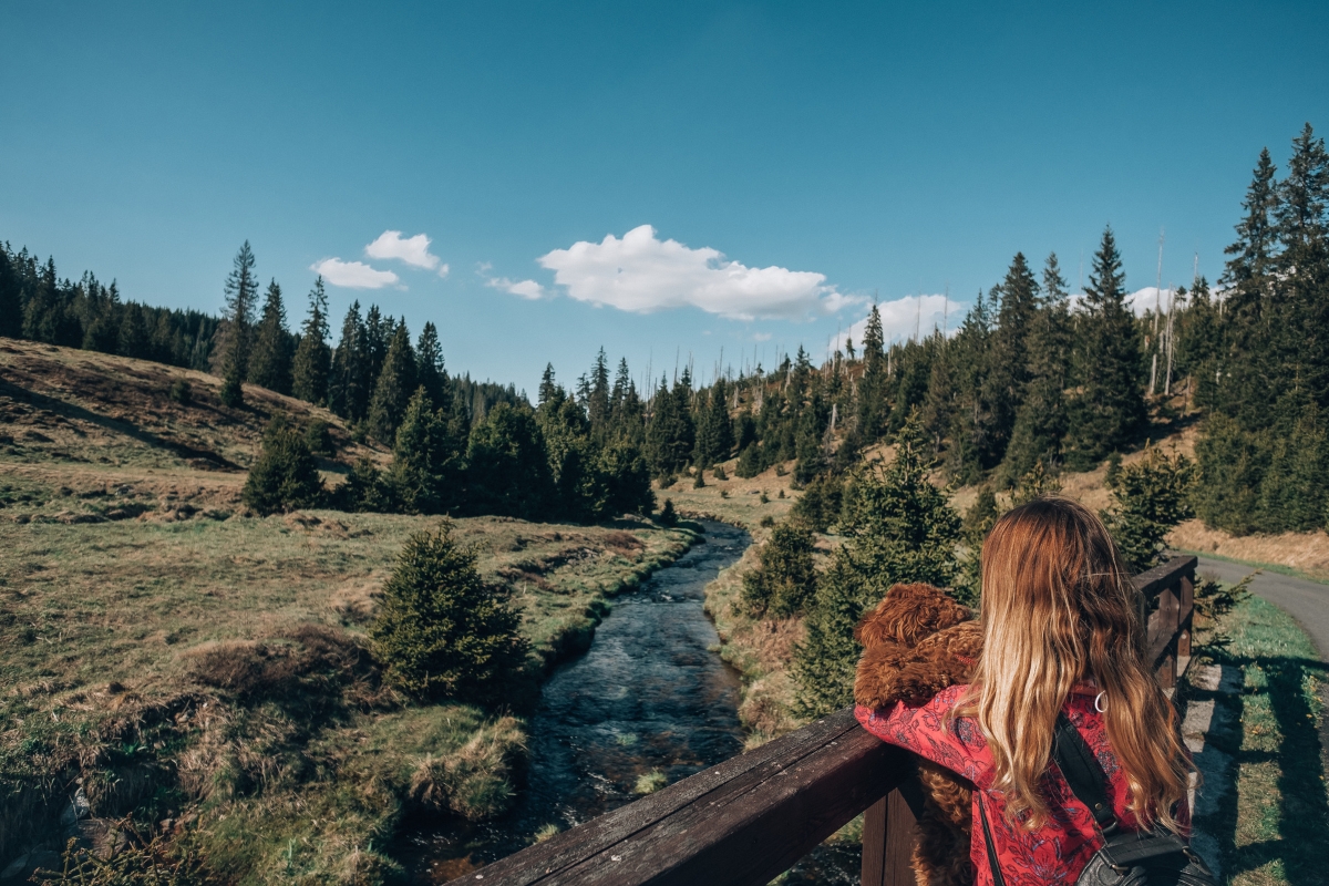 Modrava s kočárkem