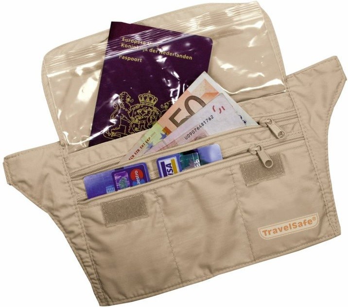 travelsafe ledvinka moneybelt large beige