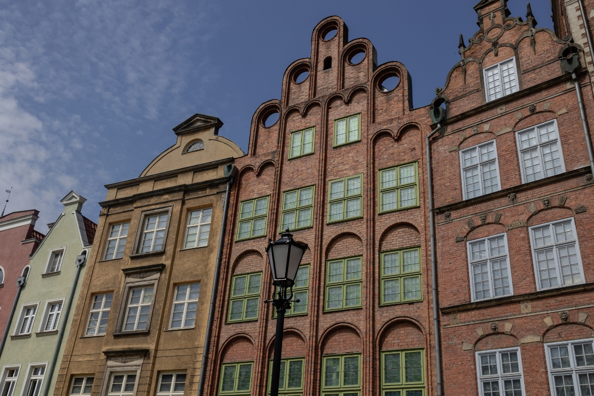 Vacanza in Polonia, città portuale di Danzica. 
