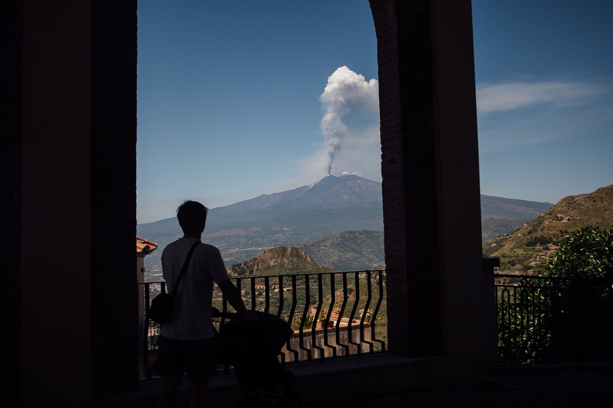 Vue sur l’Etna depuis Taormine